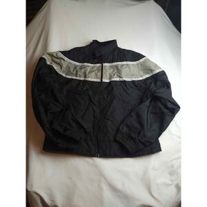 Biker Design Vtg Collection Mens XL Black Waterproof Nylon Zip Up Jacket Grey